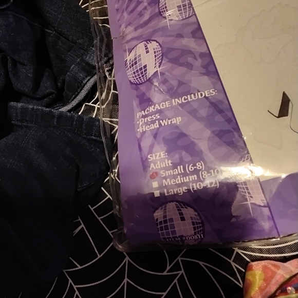 California Costumes Retro Dress with Head Wrap - Orange and White - Picture 4 of 5